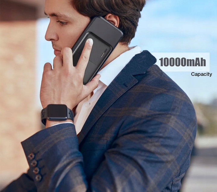 MINI POWERBANK PRZENOŚNA ŁADOWARKA 10000 mAh 2×USB/Micro USB/USB-C POWER