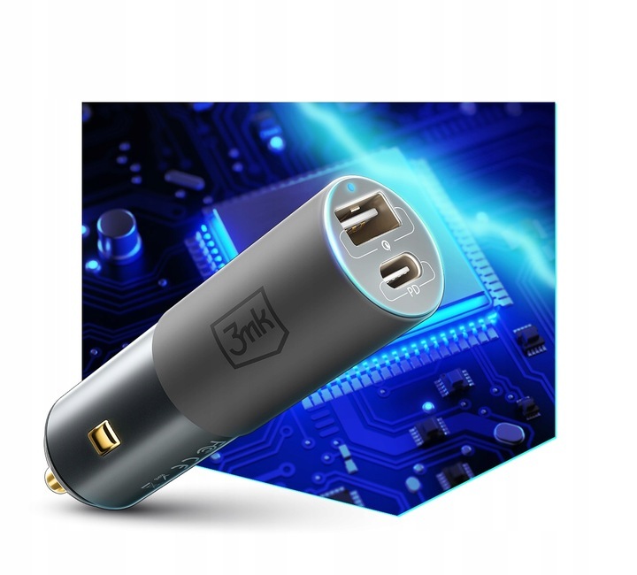 Ładowarka samochodowa 3mk 100W + Kabel USB-C 2m 5A