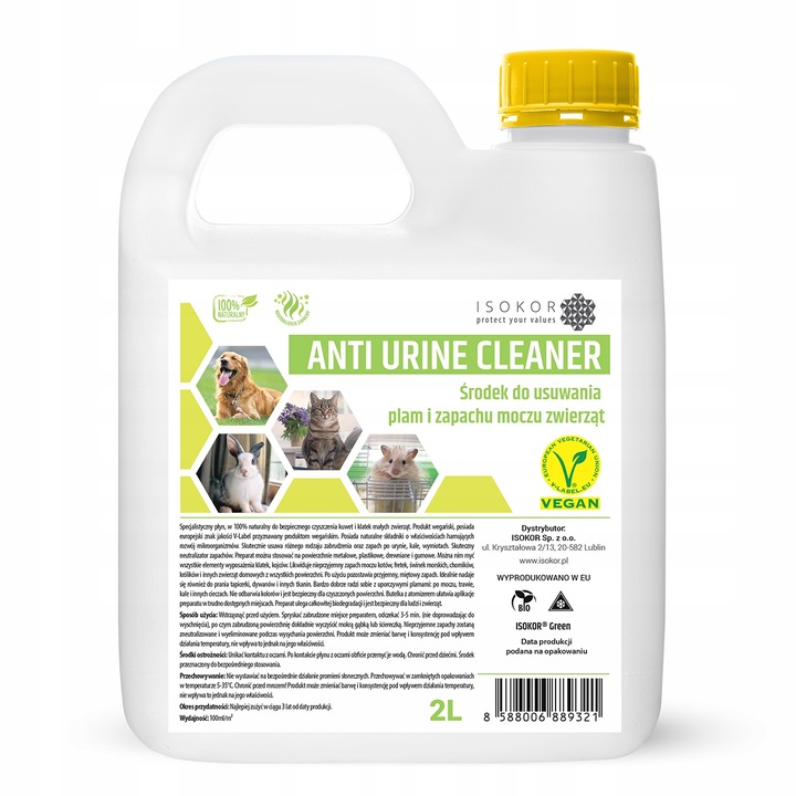 NEUTRALIZATOR ZAPACHU MOCZU KOTA ANTI URINE 2L USUWANIE ZAPACHU MOCZU