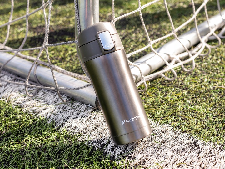 KUBEK TERMICZNY TERMOS STALOWY 100% SZCZELNY pojemny bidon KAMILLE 320 ml