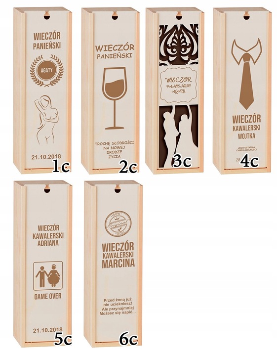 PUDEŁKO SKRZYNKA NA WINO GRAWER PREZENT ŚLUB PRIM