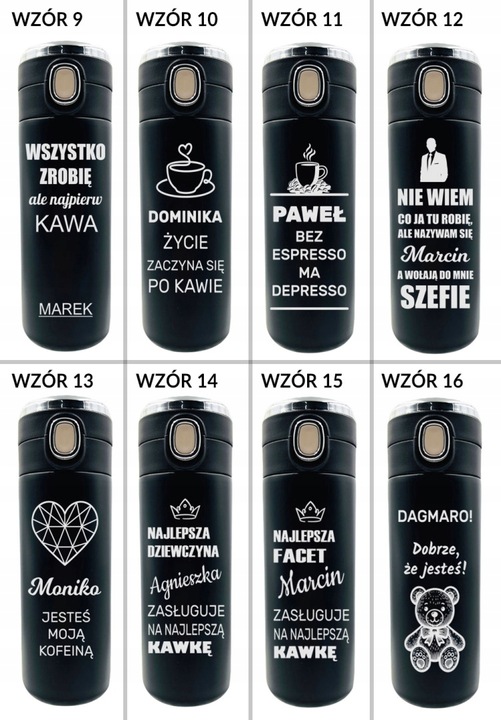 KUBEK TERMICZNY Z GRAWEREM TERMOS DO KAWY 420ml prezent męża żony taty niej