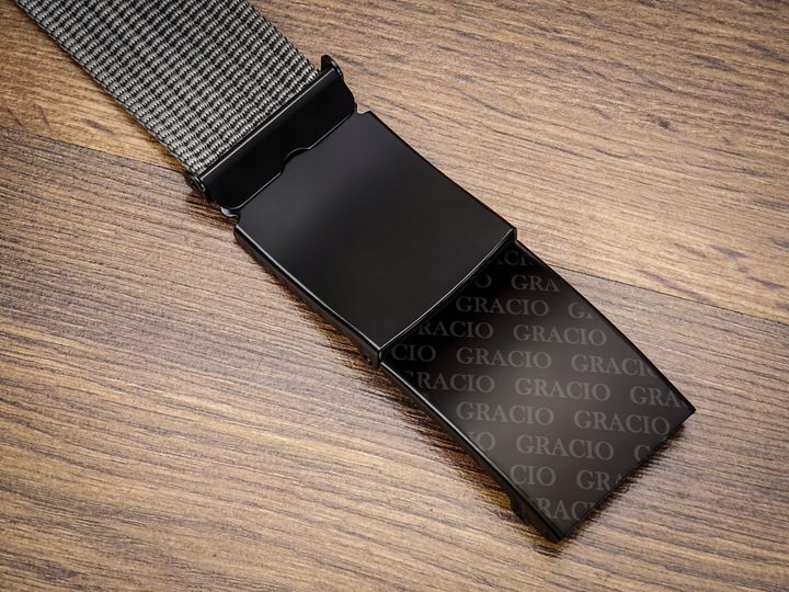 MĘSKI PARCIANY SZARY pasek Metalowa Klamra GRACIO 85cm