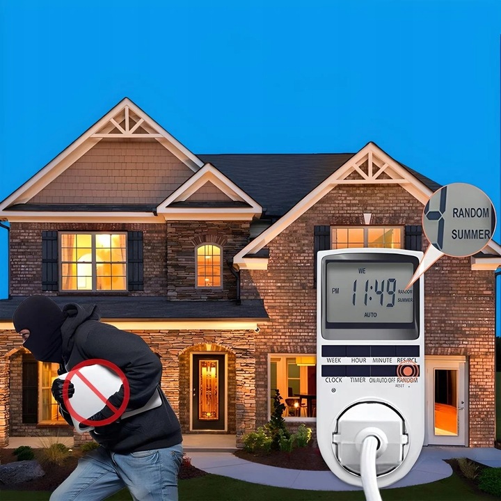 PROGRAMATOR CZASOWY WŁĄCZNIK WYŁĄCZNIK LCD CYFROWY HARMONOGRAM 7 DNI 10 UST