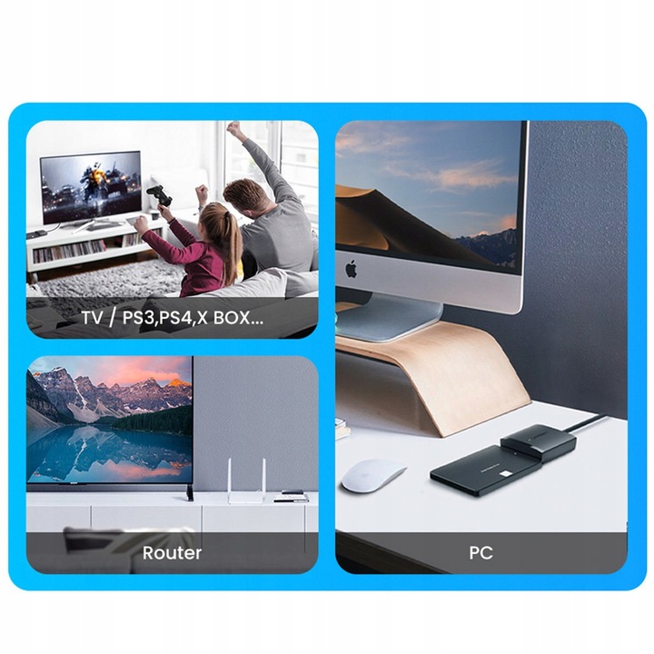 UGREEN ADAPTER PRZEJŚCIÓWKA Z USB 3.0 DO PODŁĄCZENIA DYSKU 2.5' / 3.5' SATA