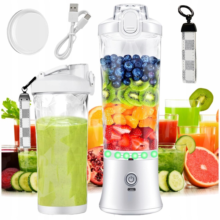 BEZPRZEWODOWY PRZENOŚNY BLENDER TURYSTYCZNY 600ML do Smoothie do Koktajli