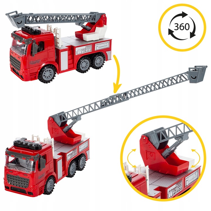 STRAŻ POŻARNA WÓZ STRAŻACKI Z DRABINĄ AUTO SAMOCHÓD INTERAKTYWNY DŹWIĘK