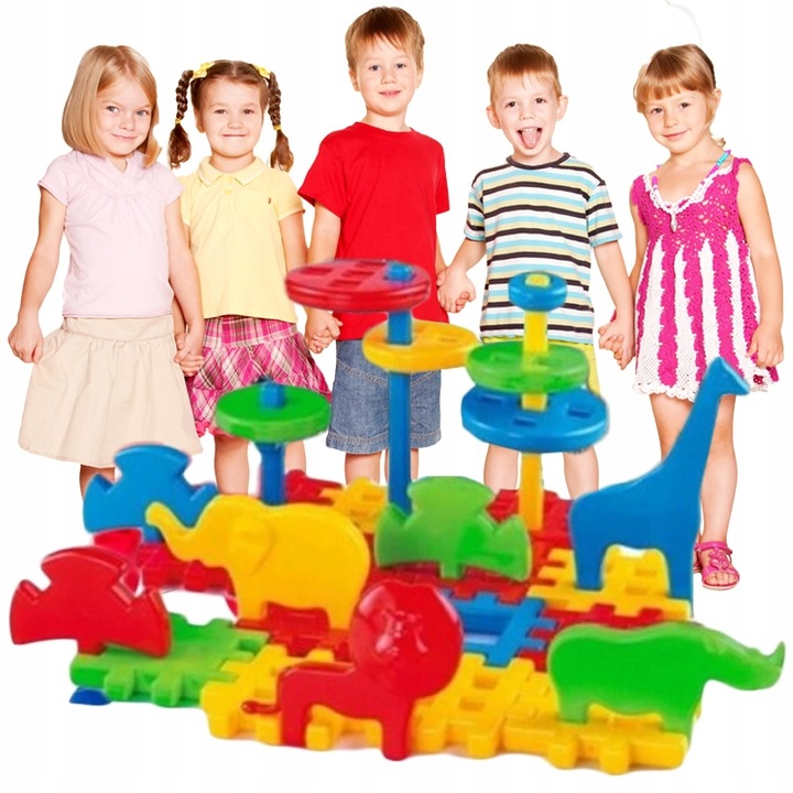 MARIOINEX Klocki Konstrukcyjne Wafle DUŻE Zabawki dla DZIECI Zestaw KLOCKÓW