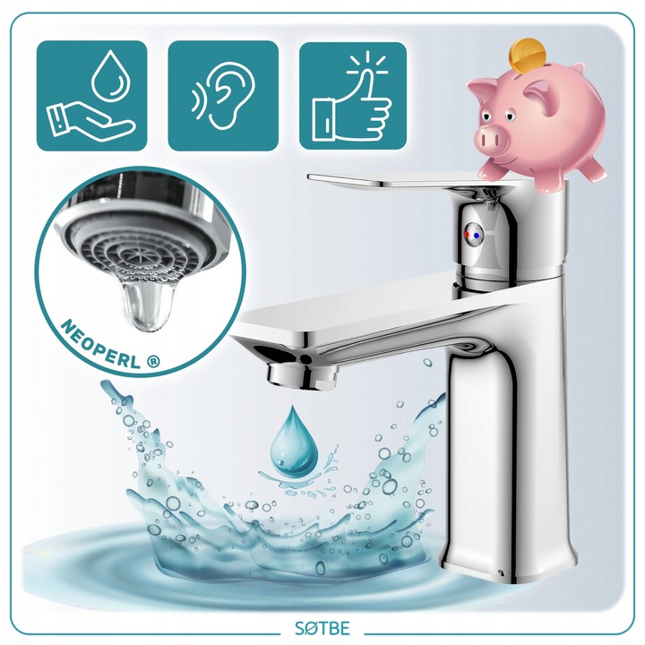 Kran do umywalki stojący bateria do łazienki umywalkowa oszczędna SOTBE