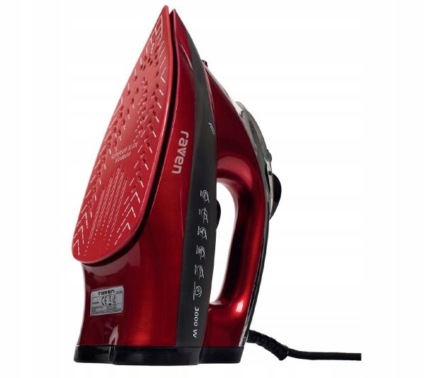 Żelazko parowe RAVEN EZ003X 3000W Blokada kapania Czerwone