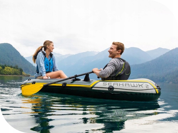 Ponton Turystyczny Seahawk 2 osoby Pompka + Wiosła Intex 68347 MODEL 2025