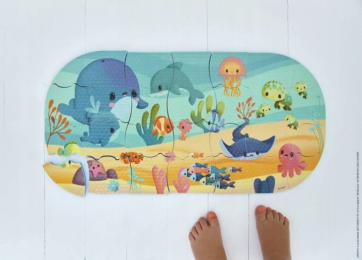 Puzzle Do Kąpieli Ocean 28 elementów 3+ Janod Podwodny Świat Zwierzęta