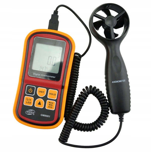 ANEMOMETR WIATROMIERZ POMIAR PRĘDKOŚCI POWIETRZA MIERNIK WIATRU TEMPERATURY
