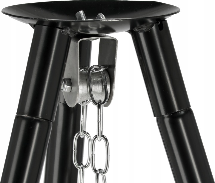 GRILL WISZĄCY WĘGLOWY NA TRÓJNOGU 49CM Z MISĄ KOCIOŁKIEM RUSZT STALOWY LUND