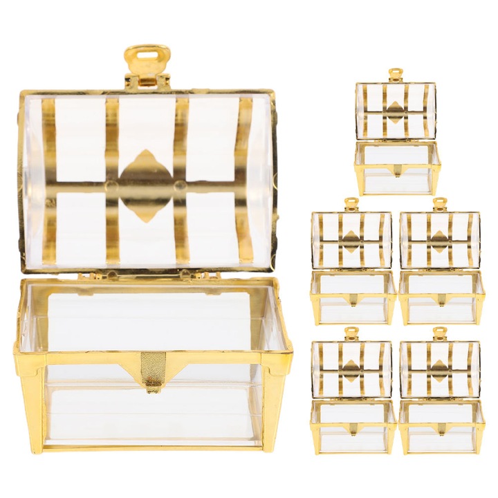 6 SZTUK PLASTIKOWE PUDEŁKO NA SKARBY SKRZYNIA SKARBÓW ETUI SKRZYNIA