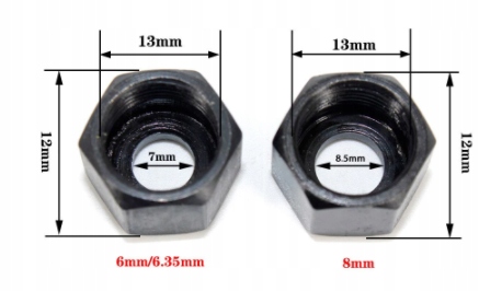 3 x TULEJA ,2xnakrętki /REDUKCJA 6 ,8 ,6,35mm