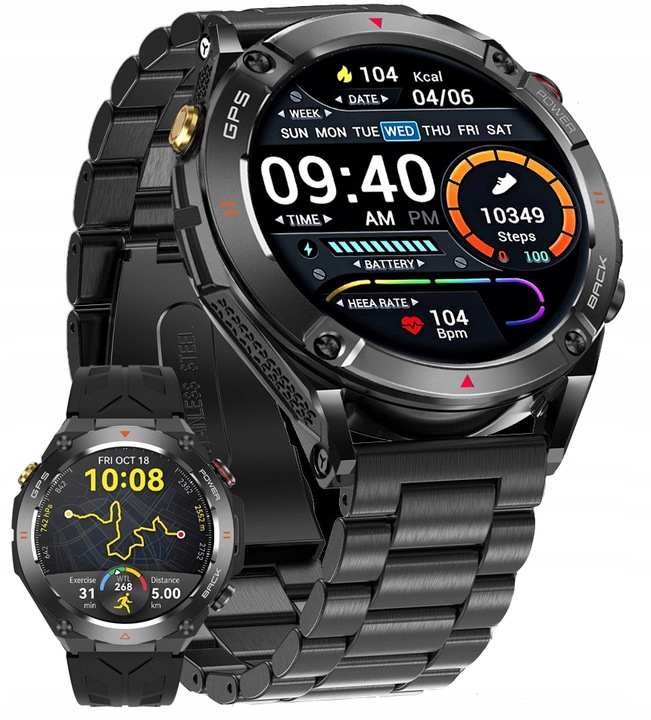 SMARTWATCH Zegarek GPS BAROMETR KOMPAS CIŚNIENIOMIERZ ROZMOWY
