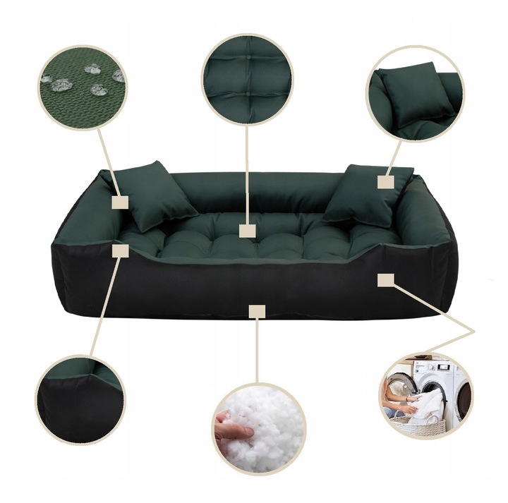 Legowisko dla Psa Kota Posłanie Kanapa Kojec Wodoodporne Zielone 75x65 cm