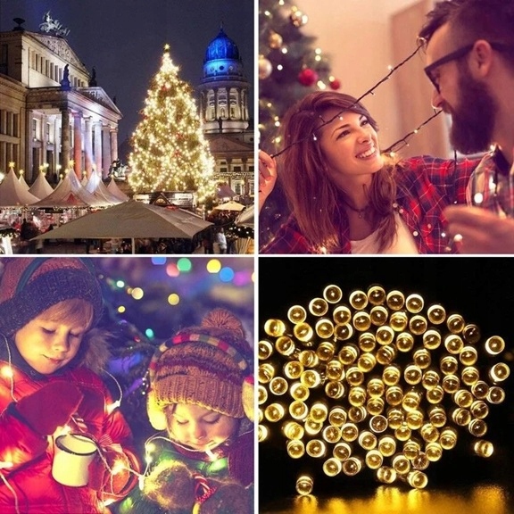 Lampki Choinkowe 1000 LED 72 m Białe Ciepłe Flash Zewnętrzne Wewnętrzne