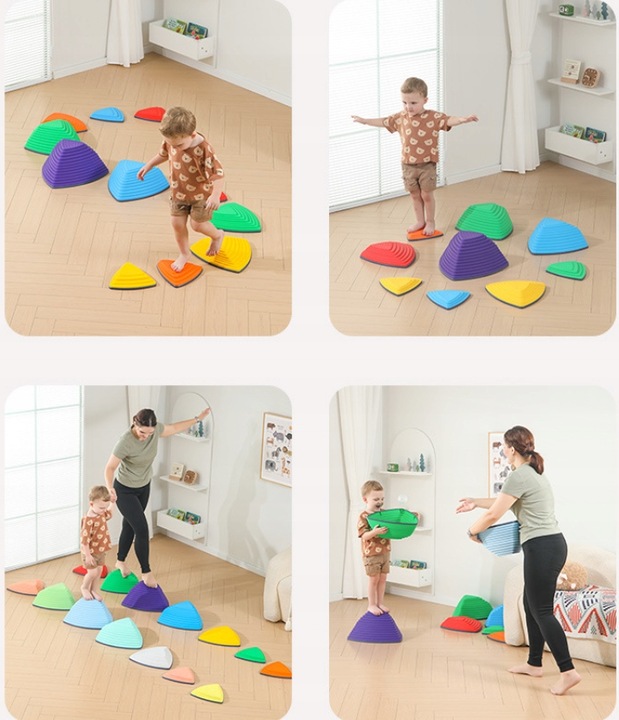 KAMIENIE RZECZNE DYSKI BALANSUJĄCE TRENING RÓWNOWAGI ŚCIEŻKA SENSORYCZNA