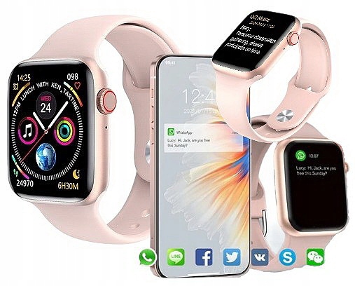 SMARTWATCH zegarek SMARTBAND do IPHONE HUAWEI PULSOMETR KROKOMIERZ AMOLED