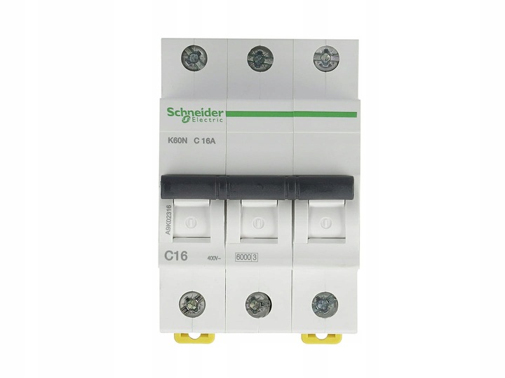 Schneider Wyłącznik Nadprądowy C 16A 6kA AC 3P 3-Fazowy K60N A9K02316