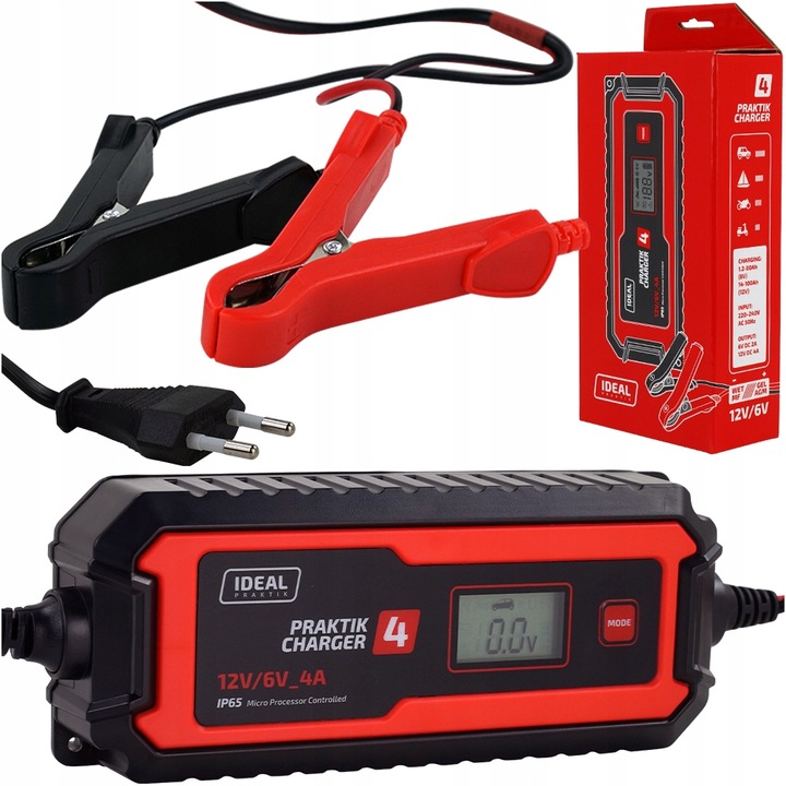 inteligentny przenośny PROSTOWNIK do ładowania IDEAL CHARGER 4 6/12V 2/4A