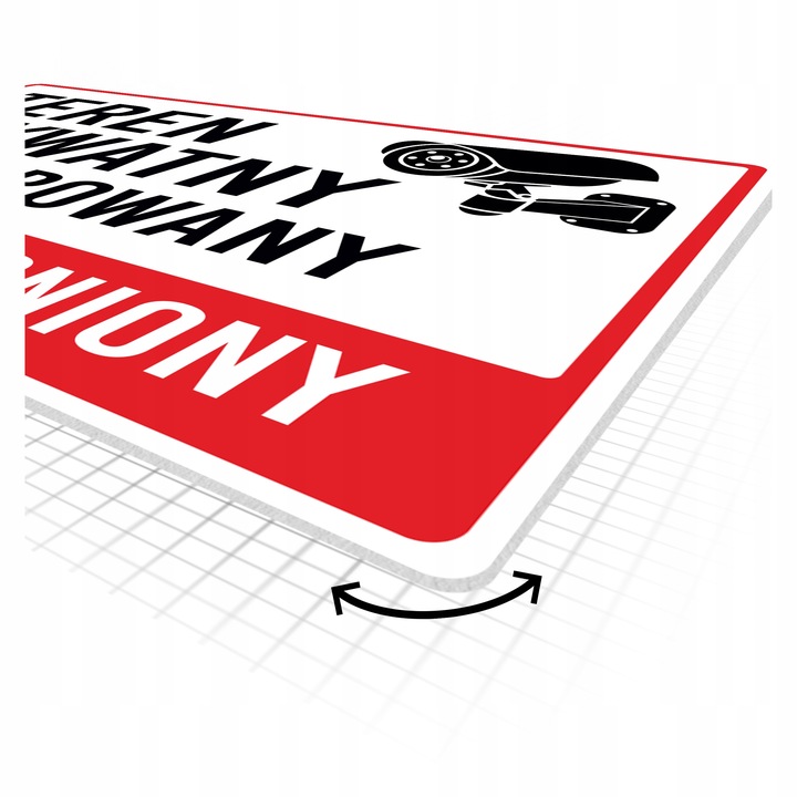 Tabliczka Teren Prywatny Monitorowany Wstęp Wzbroniony PCV 20x30 - 3 sztuki