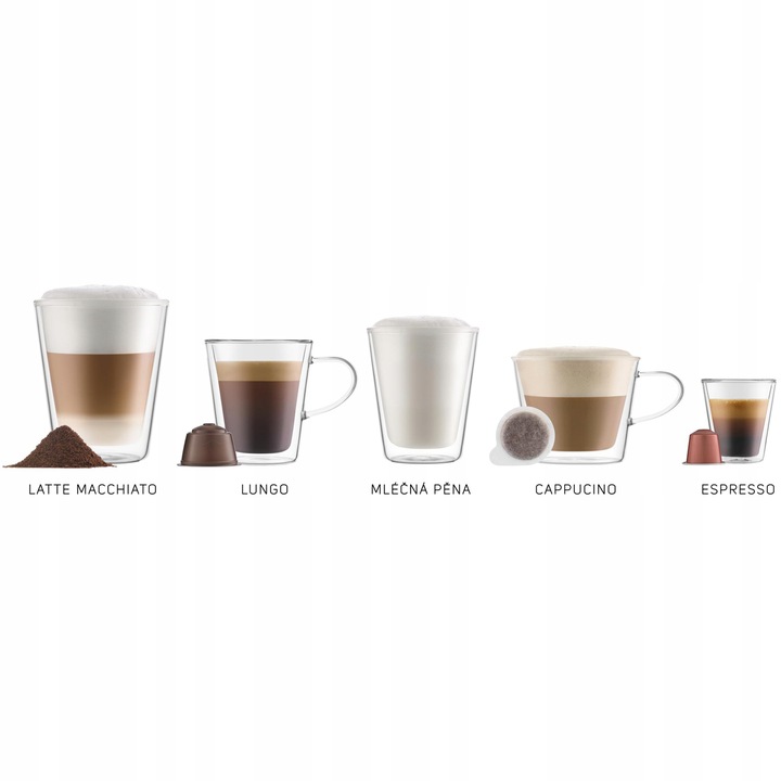 Ekspres do Kawy Kapsułkowy 3W1 Sencor SCC3000BK 1450W Nespresso Dolce Gusto