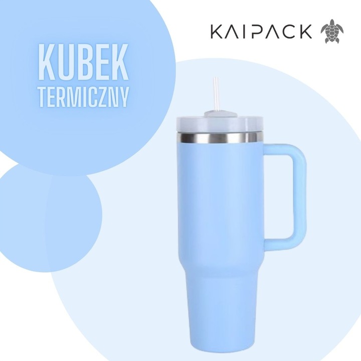 KUBEK TERMICZNY ZE SŁOMKĄ 1200ML KUBEK TERMICZNY ZE SŁOMKĄ BŁĘKITNY