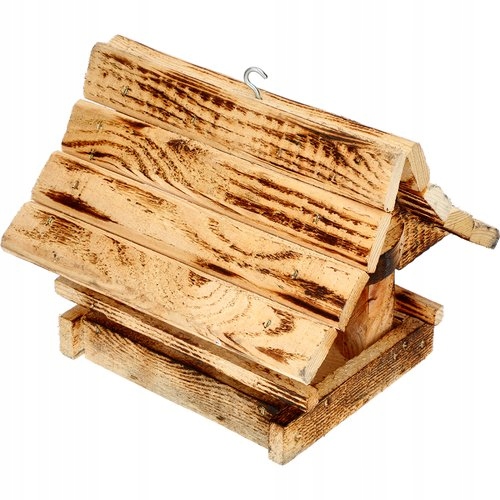 Karmnik dla ptaków drewniany opalany góralski dom