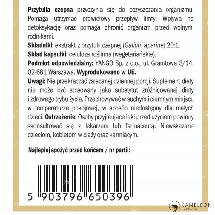 Yango PRZYTULIA CZEPNA 90k wsparcie PRZEPŁYW LIMFY & OCZYSZCZANIE ORGANIZMU