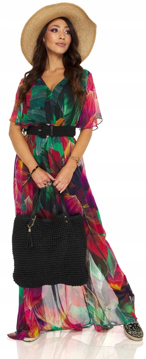 KAPELUSZ SŁOMIANY EKO SŁOMA szerokie rondo kokarda