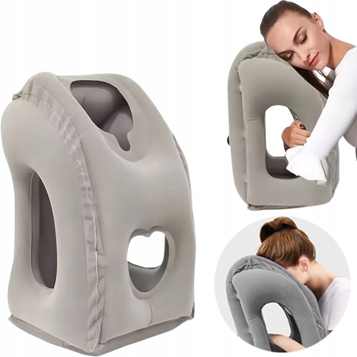 PODUSZKA PODRÓŻNA POMPOWANA DO SAMOLOTU POCIĄGU AUTA DUŻA WYGODNA DMUCHANA