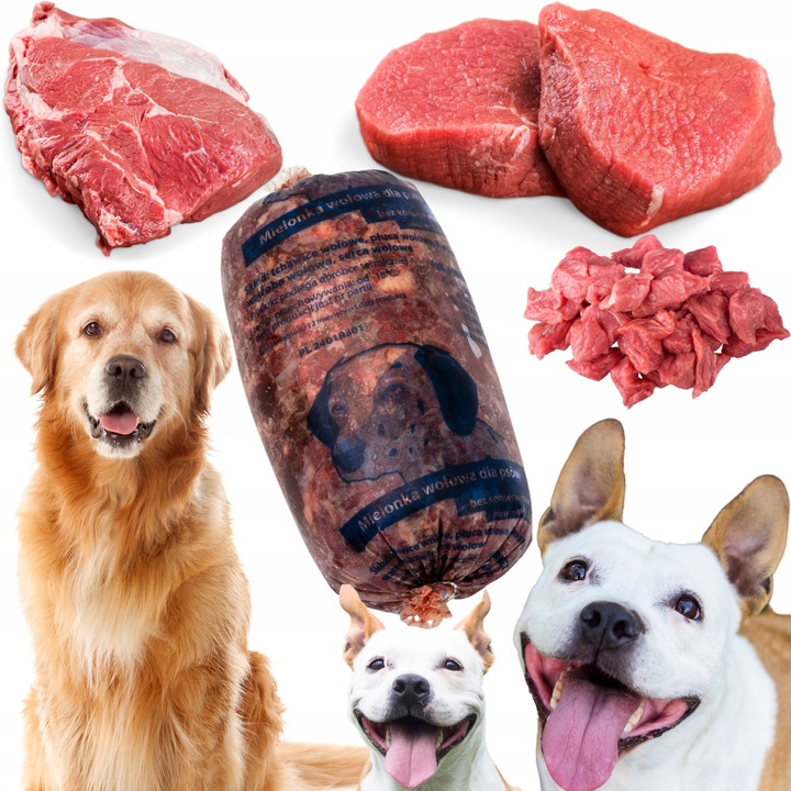Mięso mrożone grubo mielone karma dla psa wołowina dieta BARF zestaw 10kg