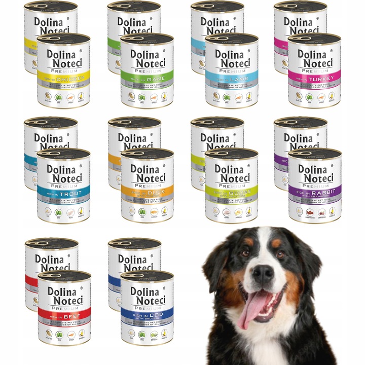 DOLINA NOTECI Premium Karma mokra dla psa MIX Smaków 20x 800g