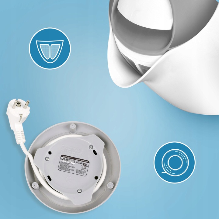 Maly Czajnik Elektryczny 1L Aigostar Juliet 1100 W srebrny/szary