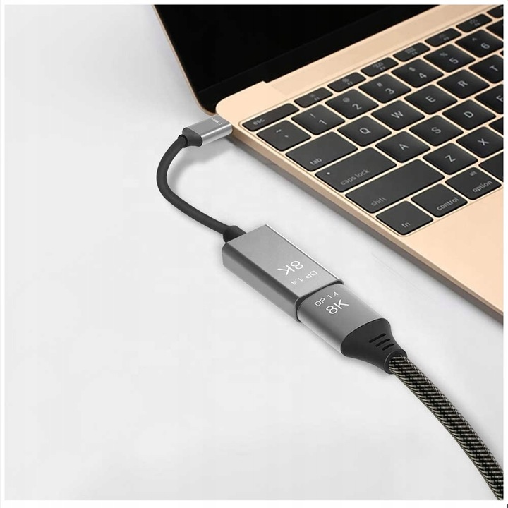 Kabel Adapter USB-C Thunderbolt 3 4 do DisplayPort 1.4 8K 5K 4K 240Hz