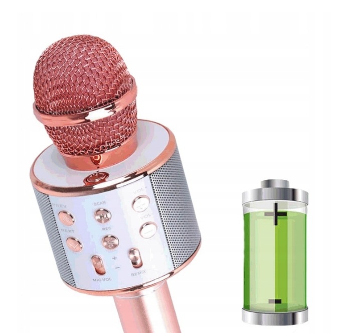 RÓŻOWY SMARTWATCH W KOMPLECIE 3w1 Z MIKROFONEM DO KARAOKE + SŁUCHAWKAMI