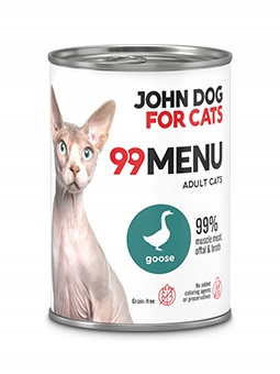 John Dog for Cats 99 menu karma mokra dla kota gęś 6x400 g