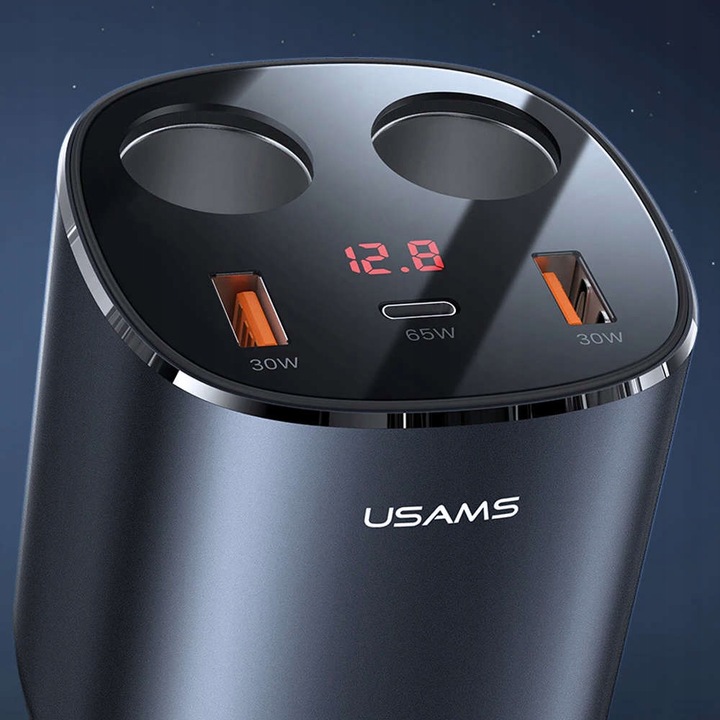 ROZGAŁĘŹNIK + ŁADOWARKA DO AUTA 2x USB USB-C 245W