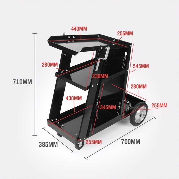 WÓZEK SPAWALNICZY DO SPAWAREK Z PÓŁKĄ NA BUTLE STABILNY MIG MAG MMA TIG