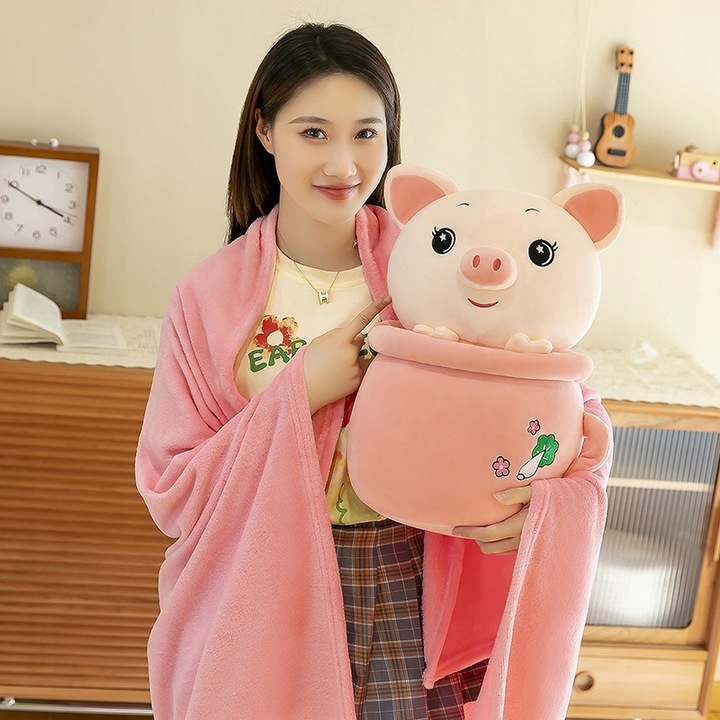 ŚWINKA W KUBKU PLUSZAK MASKOTKA Zabawka dla Dzieci 40 CM