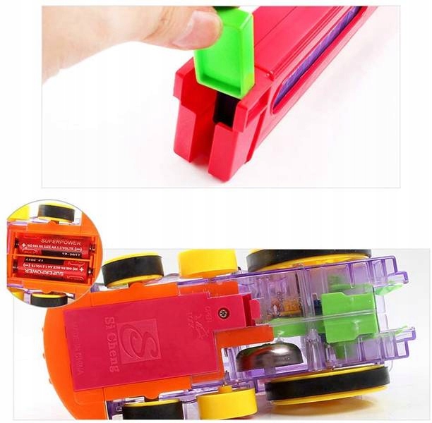 Lokomotywa pociąg domino układanka z ciuchcią automat do układania klocków