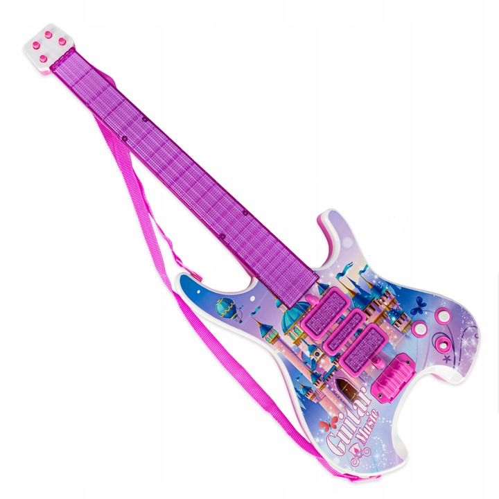 Gitara elektryczna zestaw karaoke dla dzieci mikrofon struny muzyka statyw