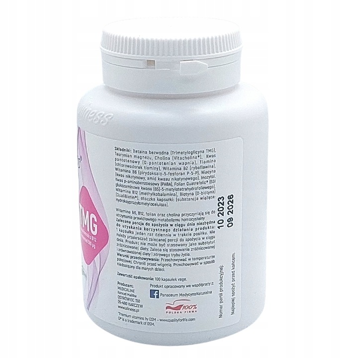 Aliness Witamina B Complex B-50 METHYL TMG PLUS STRES PAMIĘĆ vege 100 kaps