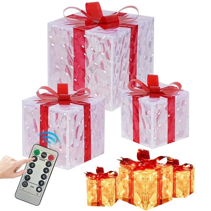 LAMPKI ŚWIĄTECZNE PUDEŁKA 50 LED CIEPŁE Z PILOTEM DO OGRODU DOMU