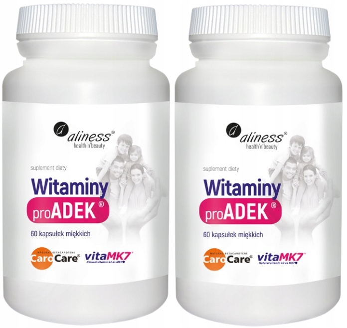 ALINESS Witaminy proADEK witamina A D E K ODPORNOŚĆ WZROK 2x60 kapsułek