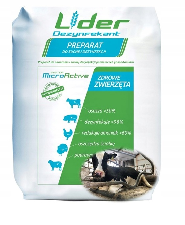 SUCHA DEZYNFEKCJA kurnika obory gołębnika Dezynfekant LIDER 25KG