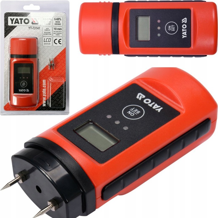 YATO WILGOTNOŚCIOMIERZ MIERNIK WILGOTNOŚCI DO MURÓW DREWNA 0,2-60% YT-73141